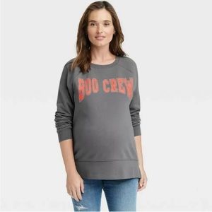 NWT! Boo Crew Graphic Maternity Sweatshirt by 
Isabel Maternity Gray XL